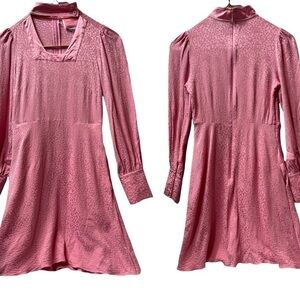 Kate Spade Pink Textured Leopard Print Mini Dress Barbie BarbieCore
